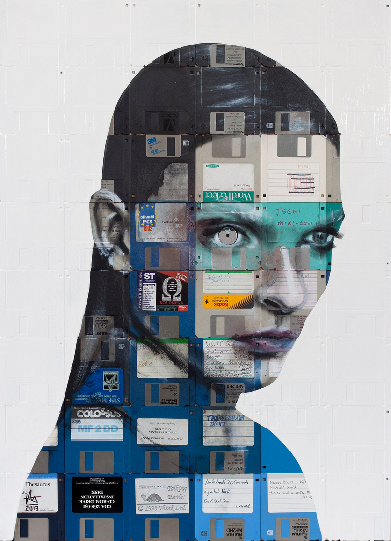 Illustration for article titled Timeless Portraits Created On Obsolete Floppy Disks And Film